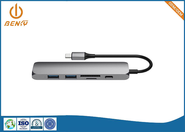 USB-Schakelaar die Aluminium Shell 6 in 1 Hub van USB Multiport van de Basisstationadapter machinaal bewerken